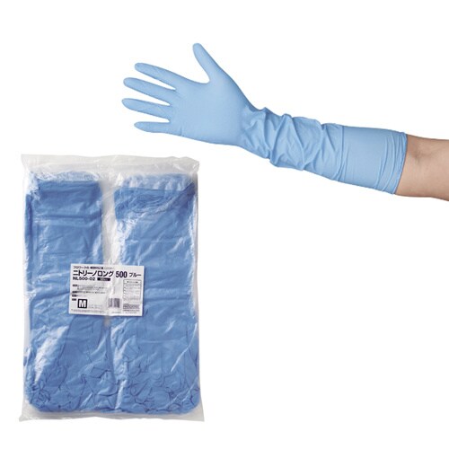 ニトリーノ ロング手袋500 青 50枚入 M
