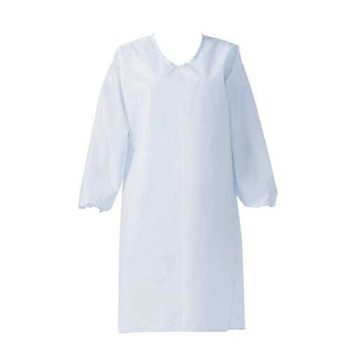 センシアエプロン袖付E1201−1H ブルー ひも