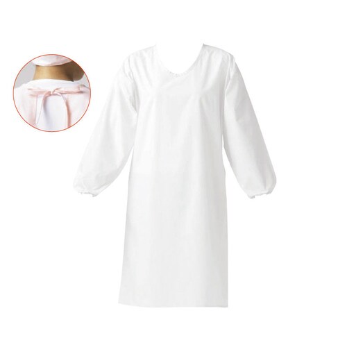 ウルトラドライエプロン 袖付・ヒモホワイト