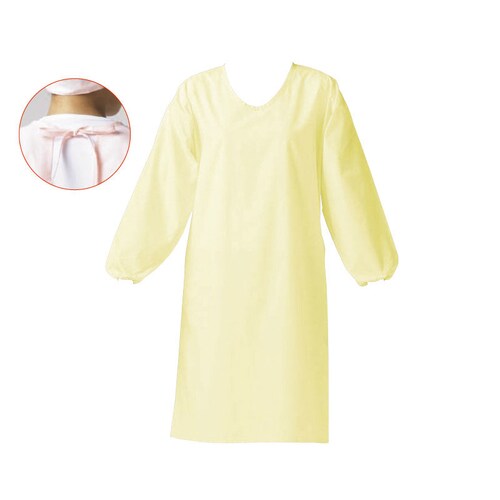 ウルトラドライエプロン 袖付・ヒモクリーム