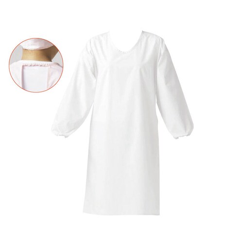 ウルトラドライエプロン 袖付・ゴムホワイト