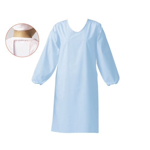 ウルトラドライエプロン 袖付・ゴムE−1Gブルー