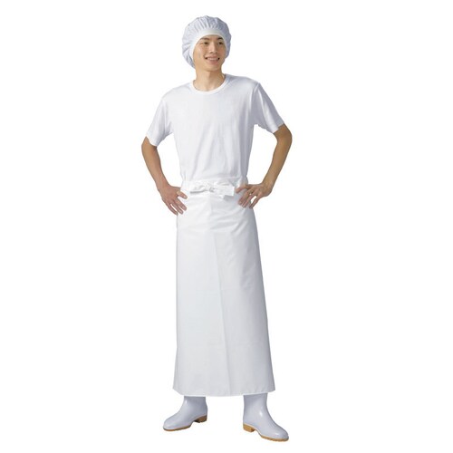 マイティクロスエプロン腰下LE1002−0ホワイト