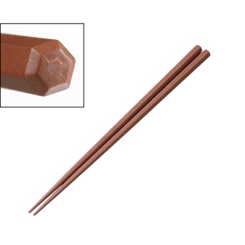 SPS箸 六角 (茶) 225mm