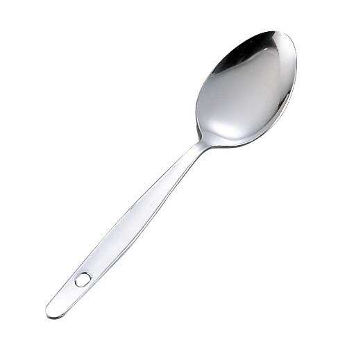 松印18−0 給食用先丸スプーン 150mm 穴明