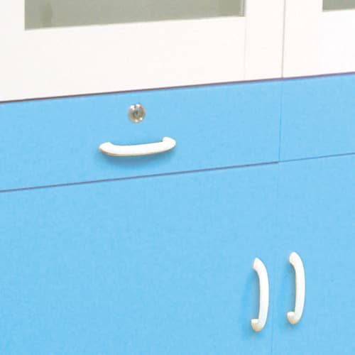 移動式薬品戸棚 ブルー 90×40×180cm