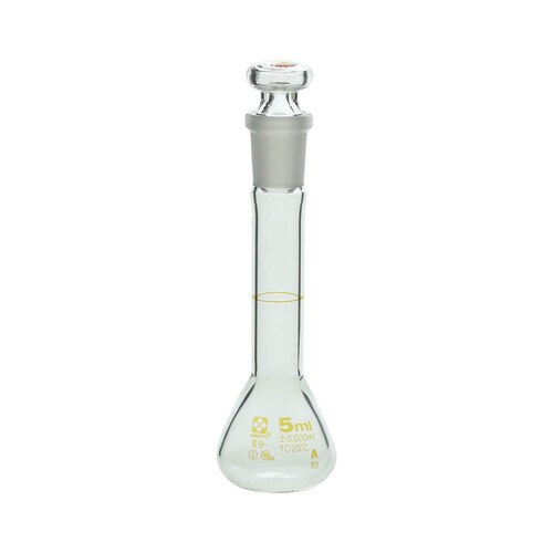 メスフラスコ スーパーグレード ガラス平栓付5mL