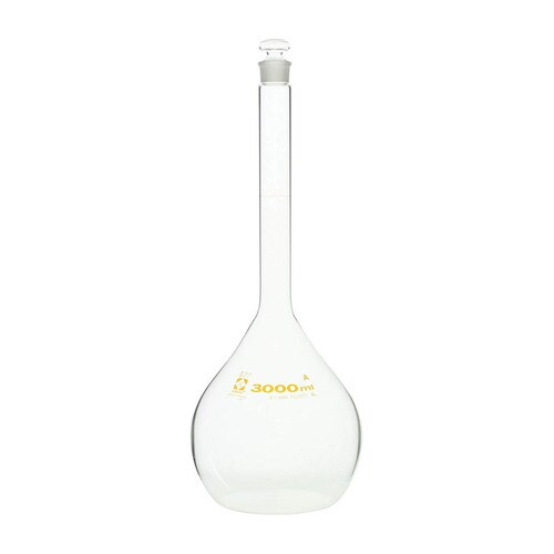 メスフラスコ スーパーグレード ガラス平栓付3L