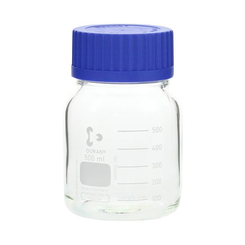 ねじ口びん 広口 青キャップ付 500mL 10個