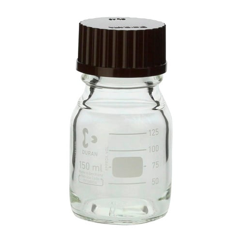 ねじ口びん(メジュームびん)赤キャップ付150mL