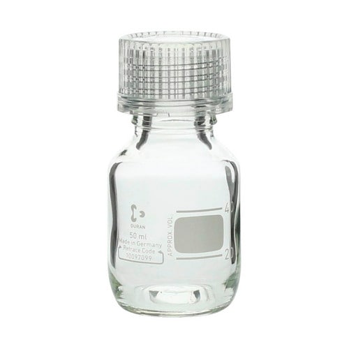 ねじ口びん(メジュームびん)透明キャップ付50mL