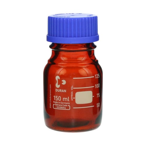 ねじ口びん(メジュームびん)茶褐色 150mL