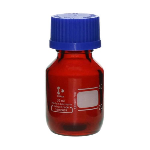 ねじ口びん(メジュームびん)茶褐色 50mL