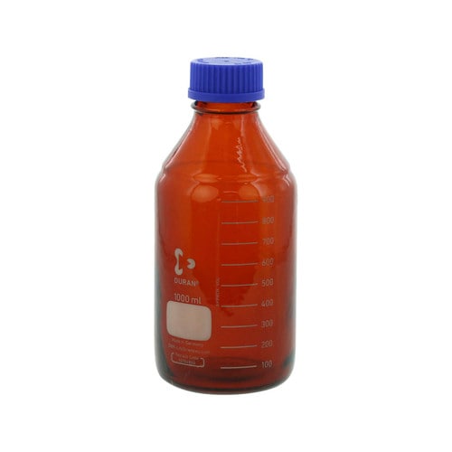 ねじ口びん セーフティコート茶褐色青キャップ付1L