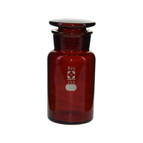 試薬びん 広口 茶褐色 SIBATA 250mL
