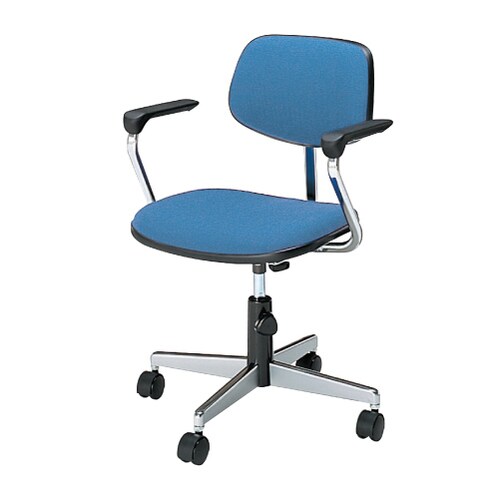 事務用回転イス20シリーズ 布 青 L肘 軟床用