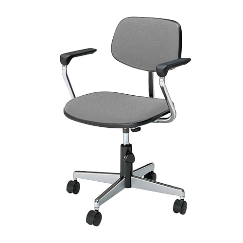 事務用回転イス20シリーズ 布 灰 L肘 軟床用
