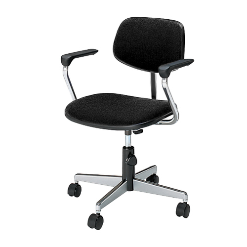 事務用回転イス20シリーズ 布 黒 L肘 硬床用