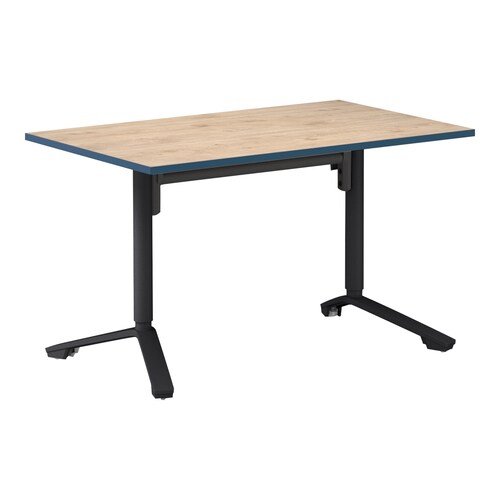 イニシア角形W12D7天板エイジドN端青脚黒