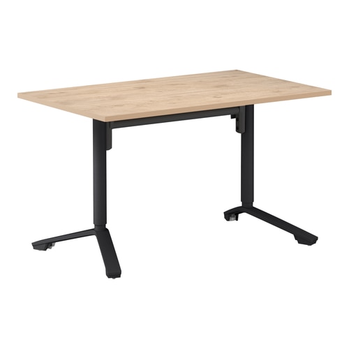 イニシア角形W12D7天板エイジドN端X1脚黒