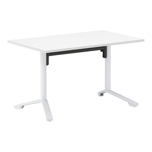 イニシア角形W12D7天板ホワイト端白脚白