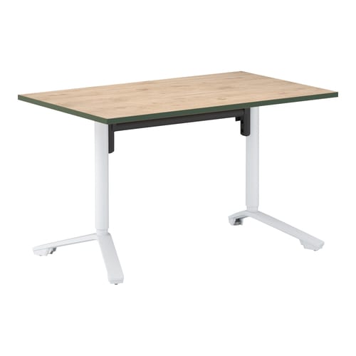 イニシア角形W12D7天板エイジドN端緑脚白