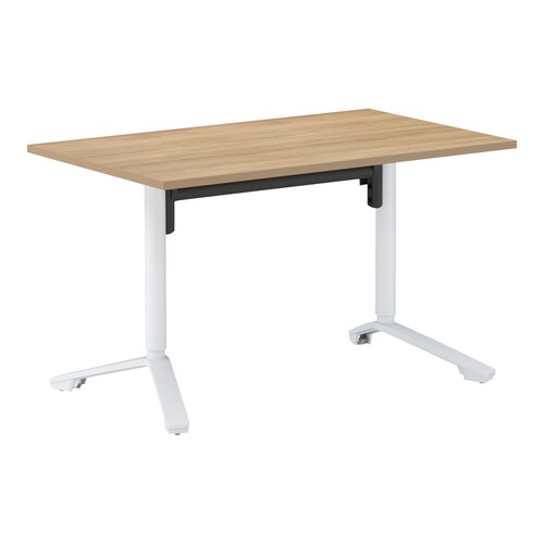 イニシア角形W12D7天板ティンバーM端Y3脚白