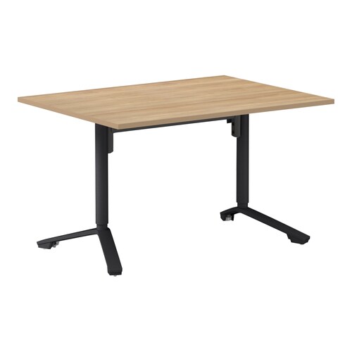 イニシア角形W12D9天板ティンバーM端Y3脚黒