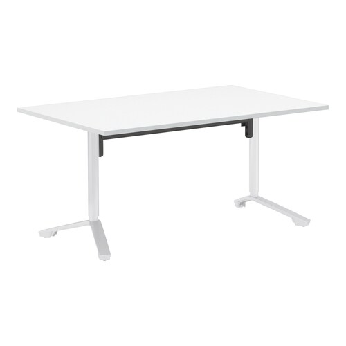 イニシア角形W15D9天板ホワイト端白脚白