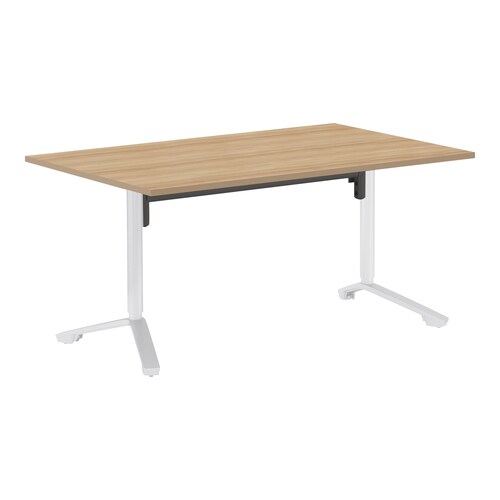 イニシア角形W15D9天板ティンバーM端Y3脚白