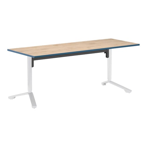 イニシア角形W18D7天板エイジドN端青脚白