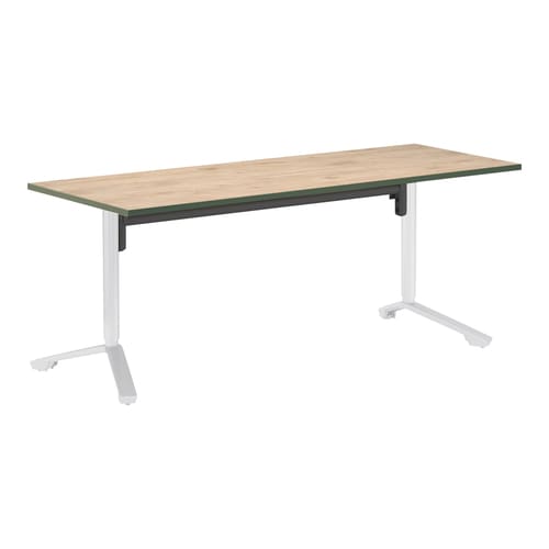 イニシア角形W18D7天板エイジドN端緑脚白