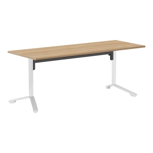 イニシア角形W18D7天板ティンバーM端Y3脚白