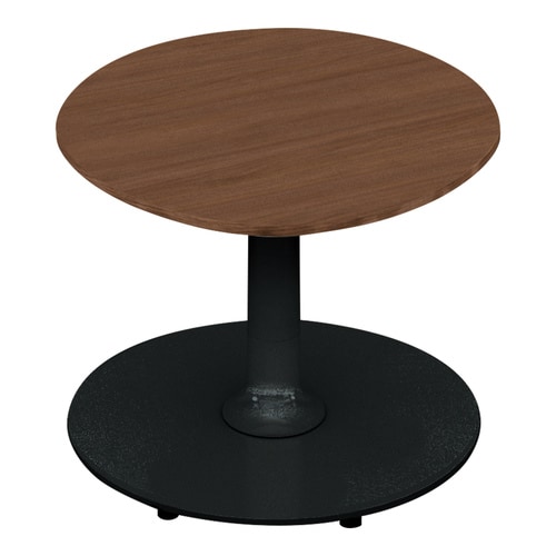 フランカ円形単柱脚W4D4H4脚黒天板ブラウン