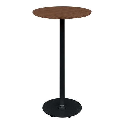 フランカ円形単柱脚W6D6H10脚黒天板ブラウン