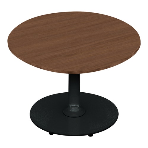 フランカ円形単柱脚W6D6H4脚黒天板ブラウン