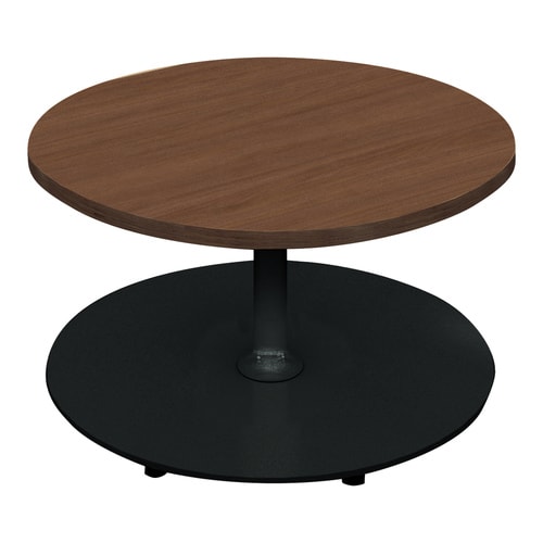 フランカ円形単柱脚W7D7H4脚黒天板ブラウン