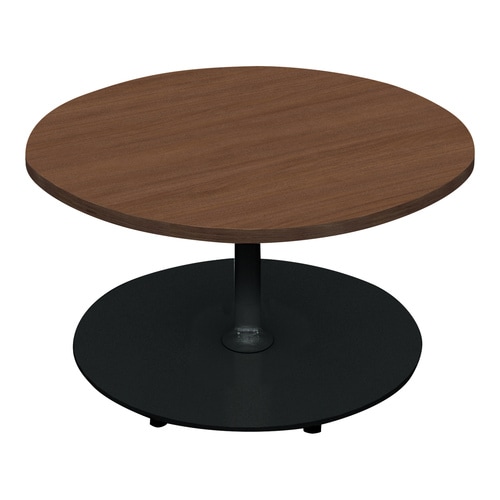 フランカ円形単柱脚W9D9H4脚黒天板ブラウン