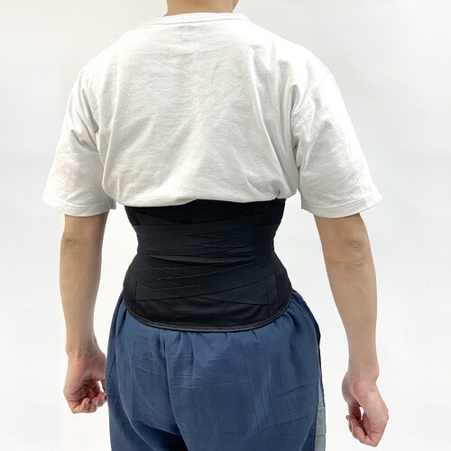 ぐっと締めて支える腰サポーター ブラック L