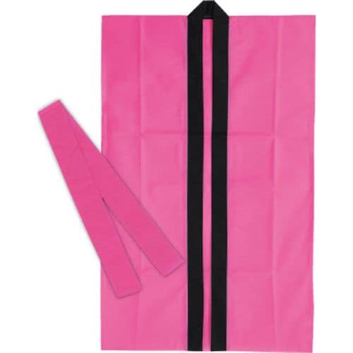 ロングハッピ不織布 桃 S(ハチマキ付)