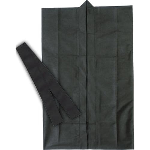 ロングハッピ不織布 黒 S(ハチマキ付)
