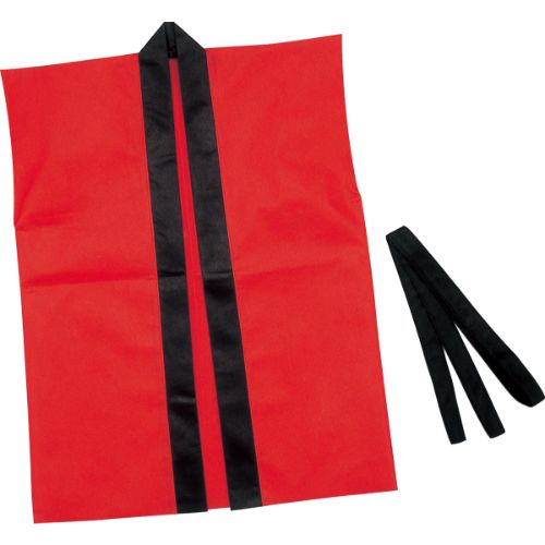 カラー不織布ハッピ子供用袖無 J 赤