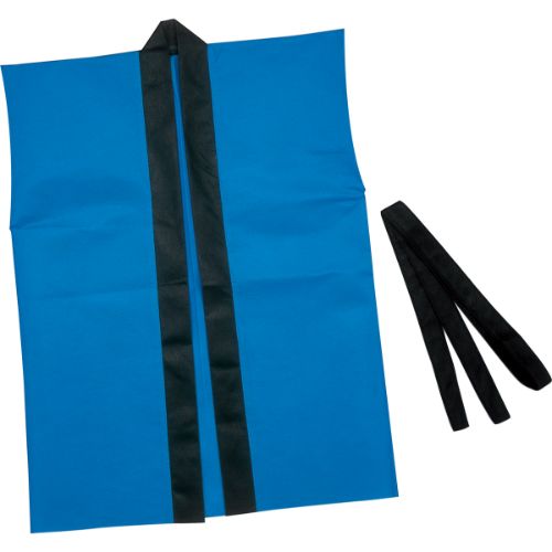 カラー不織布ハッピ子供用袖無 J 青