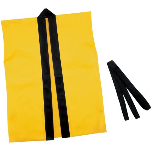 カラー不織布ハッピ子供用袖無 S 黄