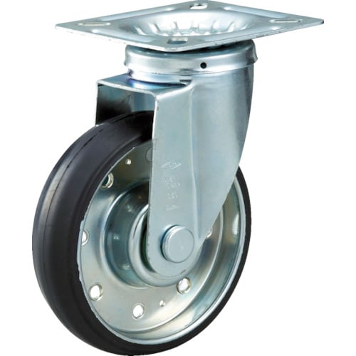 ハイテンプレス製ゴム車自在金具付φ100