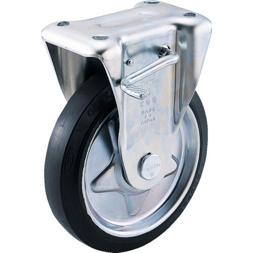 プレス製ゴムキャスター固定ストッパー付Φ200