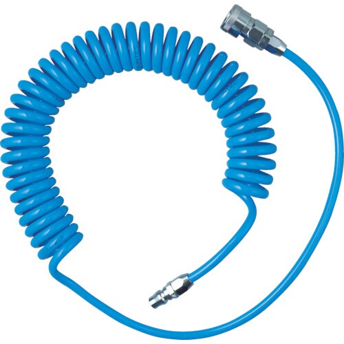 αウレタンコイルホースブルーカップリング付8m