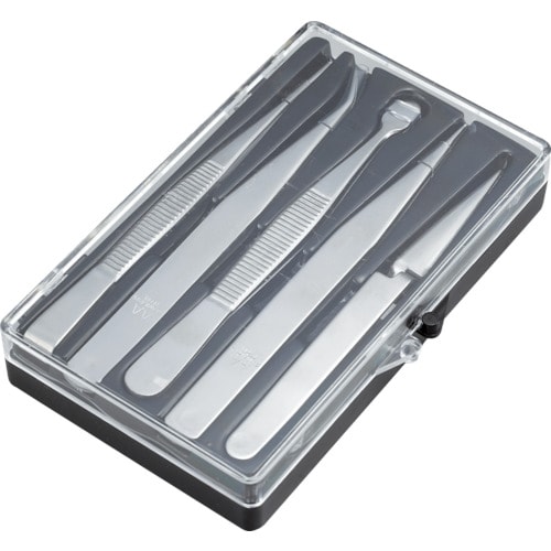 ステンレス製ピンセット5本組セット