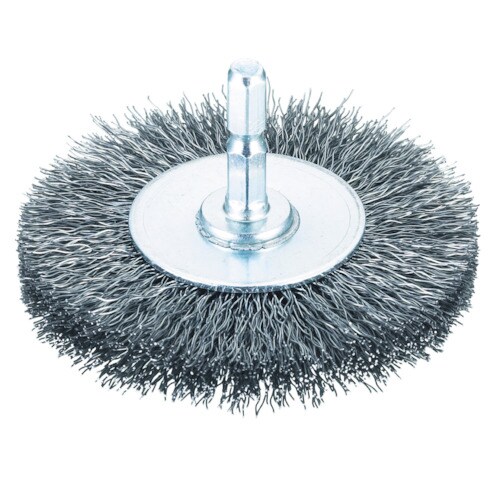 軸付ホイールブラシφ75X軸6.35鋼線0.3