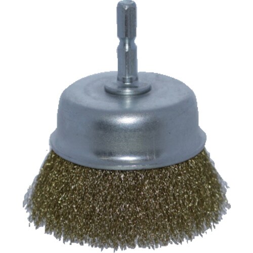 軸付カップブラシΦ65X軸6.35真鍮線0.15線